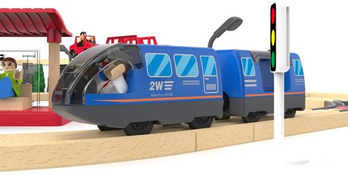 ערכת רכבת עץ חשמלית 76 חלקים 