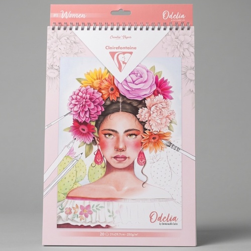חוברת צביעה ספירלה 20 דפים נשים 250 גר Odelia Women A4