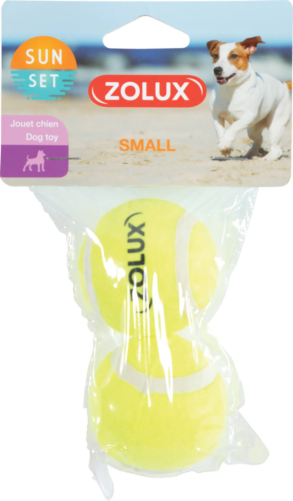 זולוקס זוג כדורי טניס קטנים לכלבים  SUNSET REFILL BALL S