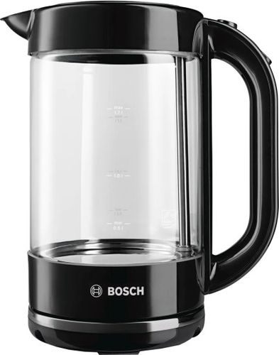 קומקום זכוכית 1.7 ליטר Bosch TWK70B03 2400W – צבע שחור