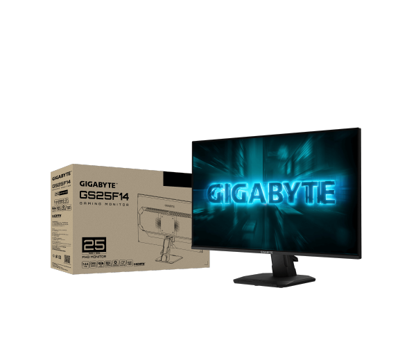 מסך גיימינג Gigabyte GS25F14 24.5 SS IPS 1Ms Full HD 144hz HDR10 במלאי