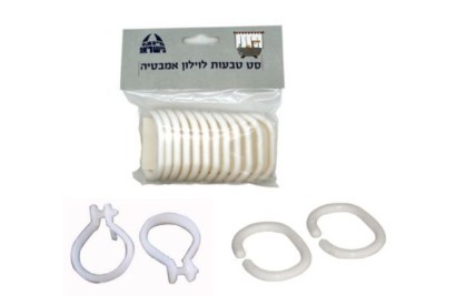 טבעות וילון אובלי שקוף - מארז 12 יחידות