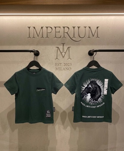 חולצת טי יוקרתית לבנים של IMPERIUM בצבע ירוק כהה