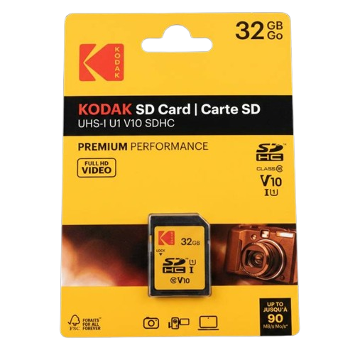 תמונה של כרטיס זיכרון 32GB בתוך המארז