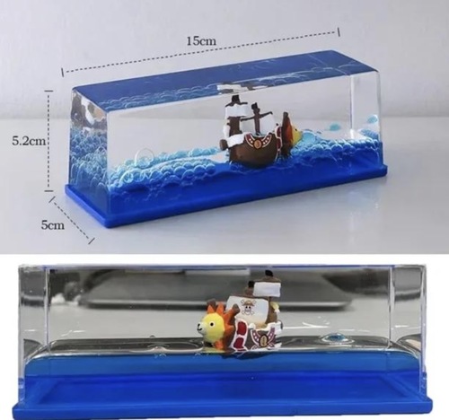 סירת גלים נוזלית וואן פיס | One Piece Boat Liquid Wave Ship Desk Toy
