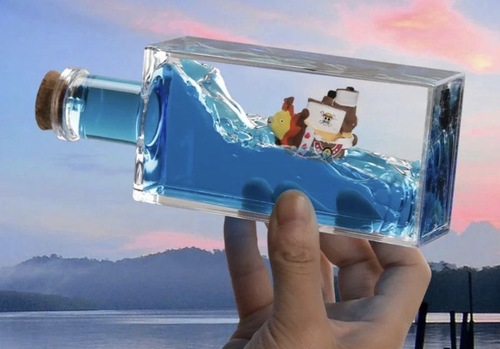 סירת גלים נוזלית וואן פיס | One Piece Boat Liquid Wave Ship Desk Toy