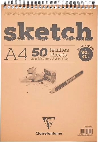 בלוק ציור ספירלה סקץ' 50 דף 90 גרם A4