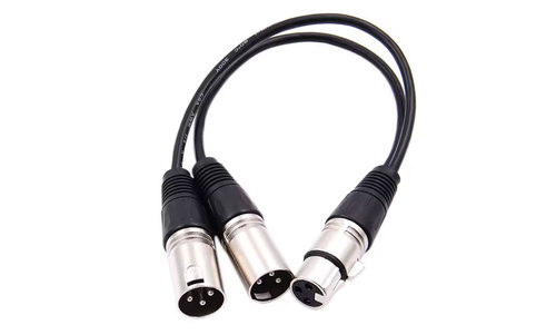 כבל Y מפצל מ XLR נקבה לזוג XLR זכר