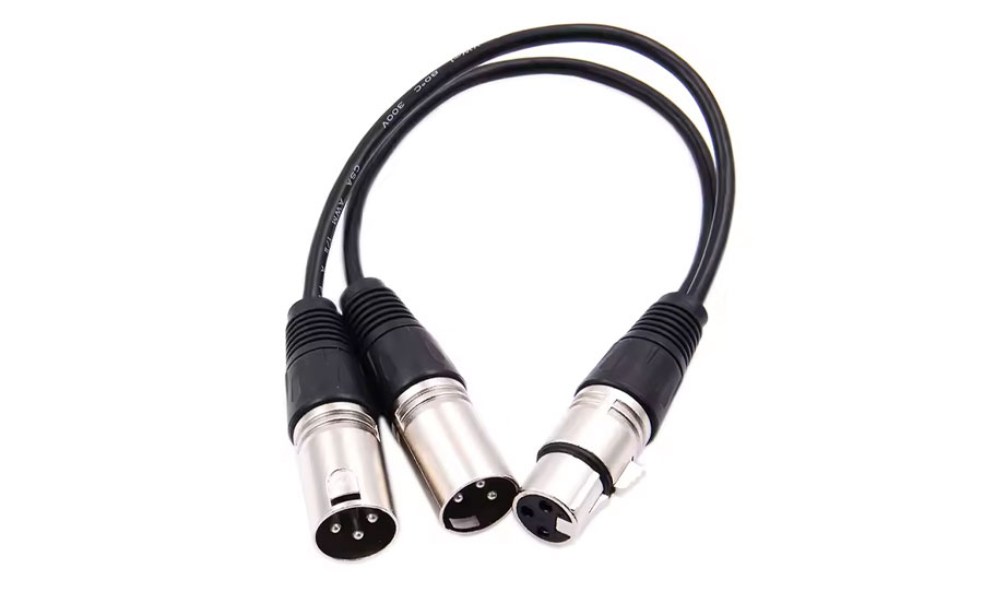 כבל Y מפצל מ XLR נקבה לזוג XLR זכר