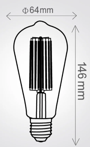 נורת לד אגס פילמנט ST64 15W שקוף Maxima 
