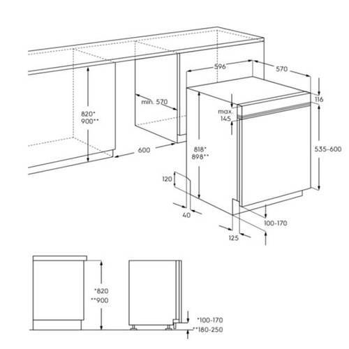 מדיח כלים רחב חצי אינטגרלי 14 מע' כלים Electrolux EEM48300IX אלקטרולוקס