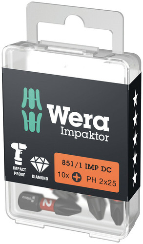 ביט פיליפס לאימפקט Impaktor עם ציפוי יהלום במידה PH 2 ואורך 25 מ