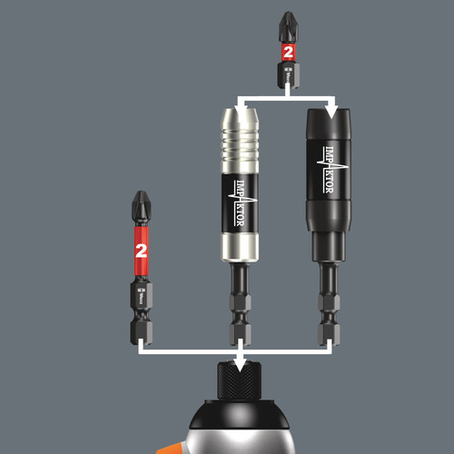 מארז 5 ביטים פיליפס אימפקט IMP DC 851/4 במידה PH 2 ואורך 50 מ