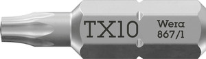ביט טורקס במידה TX 10, באורך 25 מ"מ וחיבור 1/4 משושה.