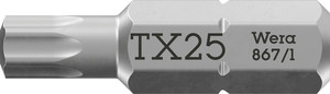ביט טורקס במידה TX 25, באורך 25 מ"מ וחיבור 1/4 משושה.