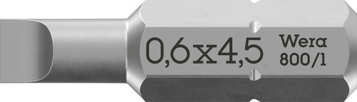 ביט שטוח Z 800/1 עם חיבור 1/4 משושה במידה 0.6x4.5x25 מ