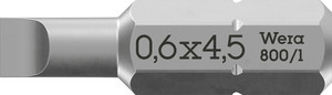ביט שטוח Z 800/1 עם חיבור 1/4 משושה במידה 0.6x4.5x25 מ"מ.
