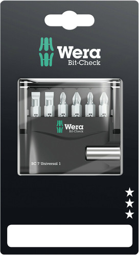 סט ביטים 1/4 עם 7 חלקים במארז Bit-Check.