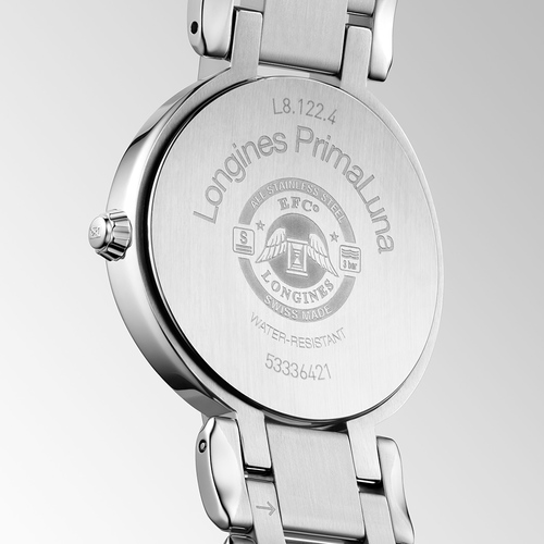 Longines L81224906 PrimaLuna 30MM נשים לונג'ין יבואן רשמי משובץ יהלומים