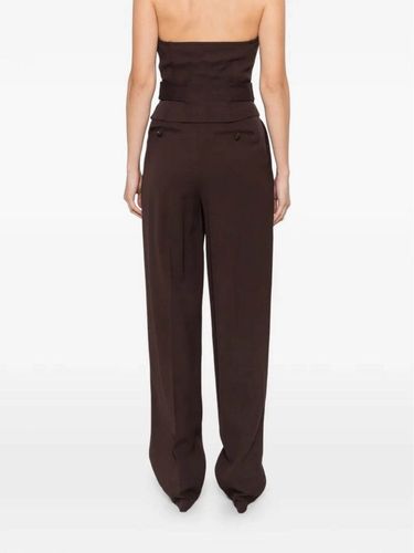 Gabardine trousers with darts