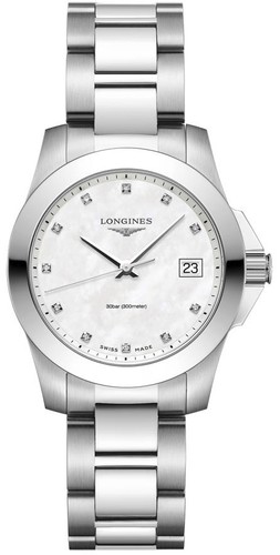 Longines L33774876 Conquest 34MM נשים יהלומים לונג'ין יבואן רשמי