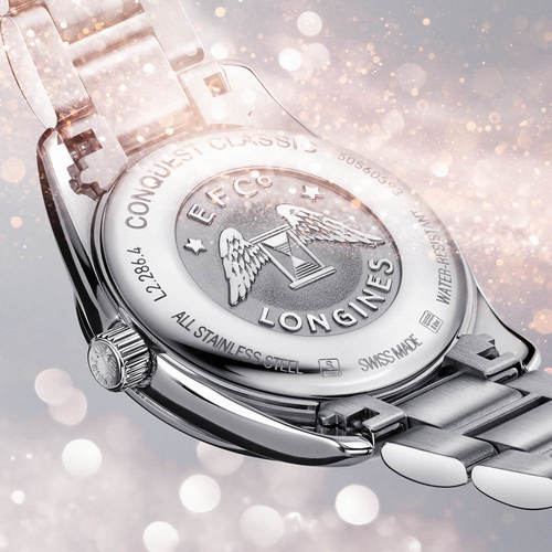 Longines L23860726 Conquest Classic 34MM נשים 36 יהלומים לונג'ין יבואן רשמי