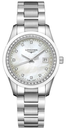 Longines L23860726 Conquest Classic 36MM נשים 56 יהלומים לונג'ין יבואן רשמי