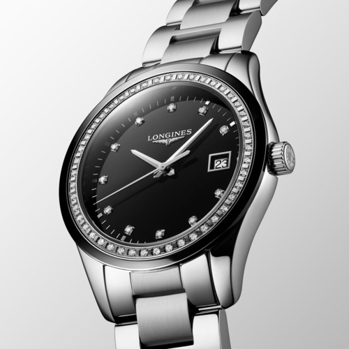 Longines L23870576 Conquest Classic 36MM נשים 56 יהלומים לונג'ין יבואן רשמי