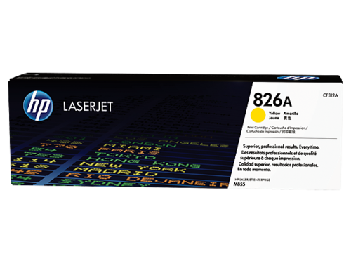 מחסנית טונר צהוב מקורית HP 826A למדפסות M855