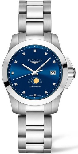 Longines L33774576 Conquest 34MM נשים 11 יהלומים לונג'ין יבואן רשמי