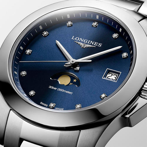 Longines L33774576 Conquest 34MM נשים 11 יהלומים לונג'ין יבואן רשמי