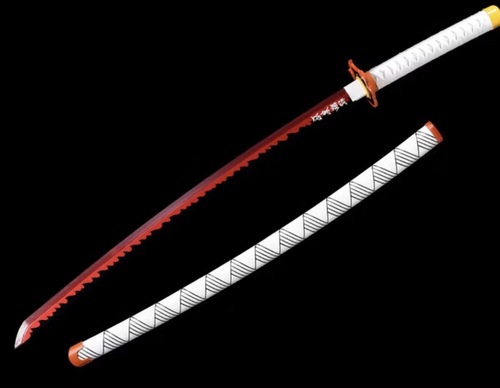 קטאנה בהשראת Demon Slayer – חרב רנגוקו קיוג’ורו אדום ולבן | Demon Slayer Rengoku Kyojuro Red & White Katana