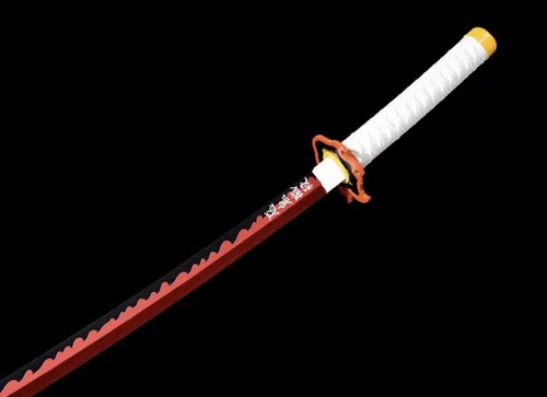 קטאנה בהשראת Demon Slayer – חרב רנגוקו קיוג’ורו אדום ולבן | Demon Slayer Rengoku Kyojuro Red & White Katana