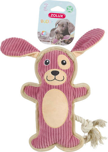 זולוקס בובת כלב ורוד פרוותי לכלבים  BUDDY PLUSH TOY DOG PINK