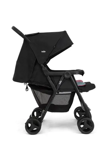 עגלת תאומים קומפקטית המתאימה מלידה Aire™‎ Twin - שחור/כחול ורוד Shale