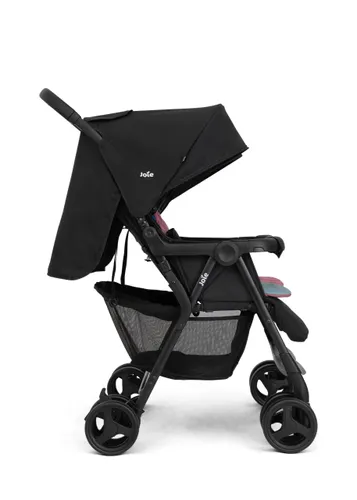 עגלת תאומים קומפקטית המתאימה מלידה Aire™‎ Twin - שחור/כחול ורוד Shale