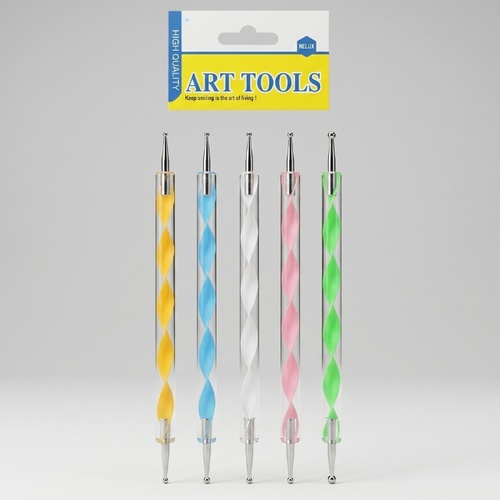 סט 5 מנקד עיגולים שקוף צבעוני Dotting Tools