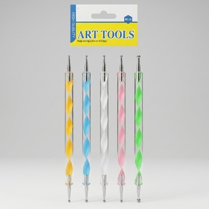סט 5 מנקד עיגולים שקוף צבעוני Dotting Tools