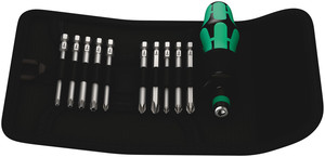סט ידית מברג וביטים Kraftform Kompakt 41 בחיבור 1/4 הכולל 11 חלקים בנרתיק בד.