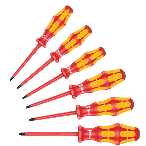 סט מברגים מבודדים VDE לפרופיל TORX הכולל 6 חלקים.