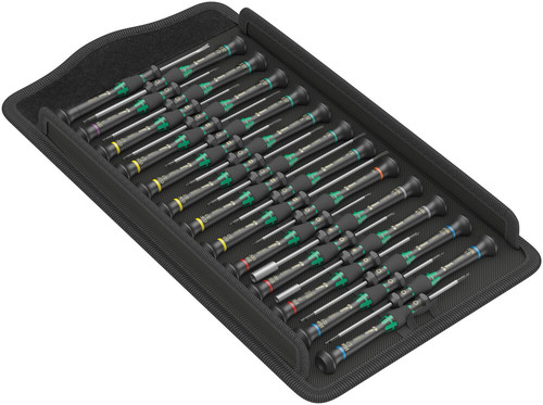 סט מברגי אלקטרוניקה Kraftform Micro עם 25 חלקים בנרתיק.
