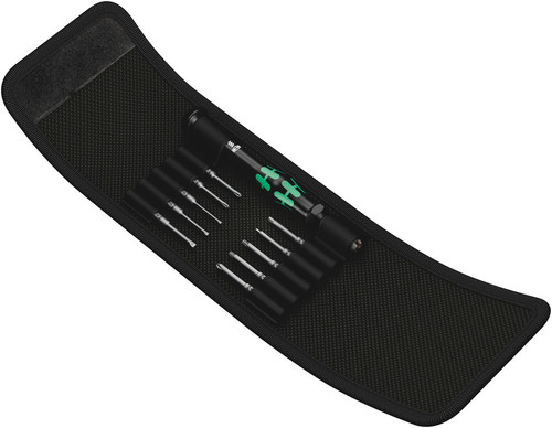 סט מברג וביטים לאלקטרוניקה בחיבור Halfmoon ו-HIOS עם 11 חלקים בנרתיק נשיאה.