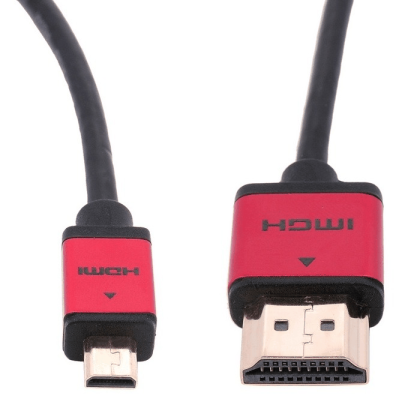 כבל דק HDMI to Micro HDMI 1m v2.0 ראשי מתכת מוזהבים