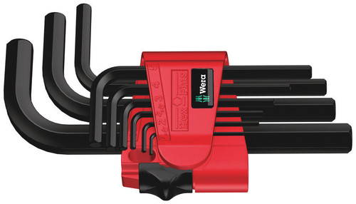 סט מפתחות אלן קצרים Hex-Plus בגימור BlackLaser הכולל 9 חלקים בתוך קליפ אחסון.