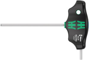 מברג אלן ידית T עם פרופיל Hex-Plus ו-HF (פונקציית החזקה ייעודית holding function) במידה 3 מ"מ ואורך להב 100 מ"מ.