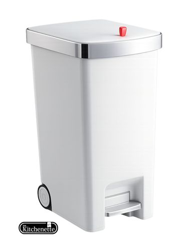 פח דוושה מעוצב La Kitchenette עם גלגלים 35 ליטר