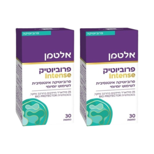 מבצע זוגי | פרוביוטיק | אינטנס | מכיל 25 מיליארד זני פרוביוטיקה מסוג | מכיל 60 כמוסות | אלטמן | ALTMAN