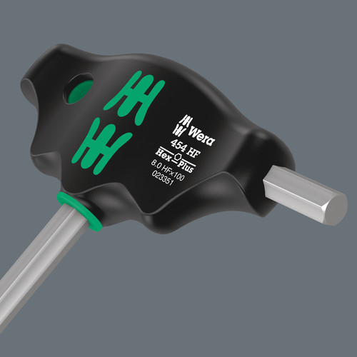 מברג אלן ידית T עם פרופיל Hex-Plus ו-HF (פונקציית החזקה ייעודית holding function) במידה 5 מ
