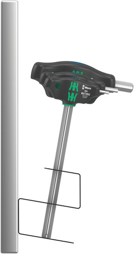 סט מברגי אלן ידית T עם פרופיל Hex-Plus ופונקציית HF במידות אינצ'יות, כולל 10 חלקים ומעמד מתכת.
