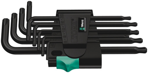 סט מפתחות אלן טורקס (TORX) 9 חלקים בגימור BlackLaser עם ראש כדורי.